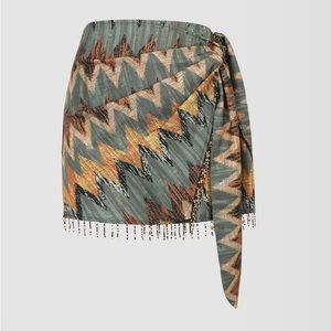 Printed Knot Mini Skirt